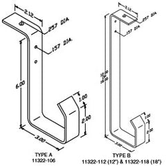 Chatsworth Products 11322 J-Hook Ceiling Cable Bracket