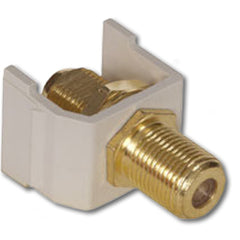 Hubbell SFFG Snap Fit Connector, F-Type Coupler Gold Bulkhead F/F