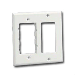 Panduit® FP2RCIW Double Gang Rectangular Electrical and 2 Communication Insert Faceplate
