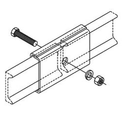 Chatsworth Products 10715-001 9/16" x 2" Auxiliary Framing Channel Splice, Cable Runway
