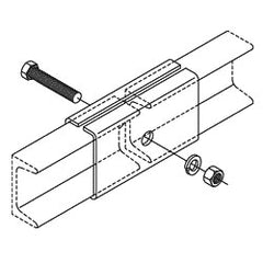 Chatsworth Products 11307-000 1" x 2" Auxiliary Framing Channel Splice, Cable Runway