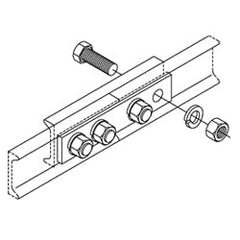 Chatsworth Products 10746 9/16" x 2" Heavy-Duty, Auxiliary Framing Channel Splice, Cable Runway