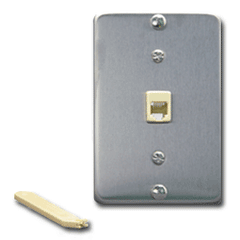 ICC IC630DA6SS Wall Phone Plate - 6P6C, Stainless Steel