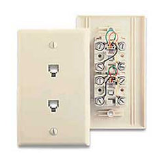 Leviton 40266 6P6C, 625B3 Type Duplex Wall Jack