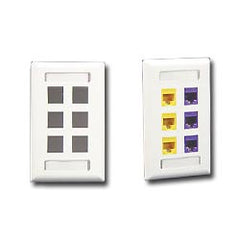 ICC IC107S06 6 Port Single Gang Faceplate With Station ID