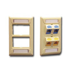 ICC IC108F02 2-Port 1-Gang Bi-Frame Faceplate