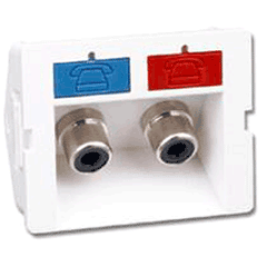 Siemon CT-A-RC-RC-02 Angled Video CT Coupler with 2 RCA Connectors