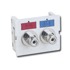 Siemon CT-RA-RA-02 Flat Video CT Coupler with 2 RCA Adapters