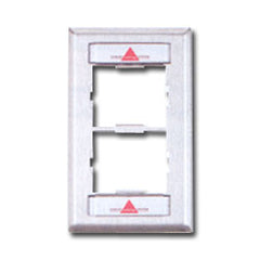 Siemon CT4-FP-SS-L Single Gang Stainless Steel CT Faceplate for Two Couplers with Labels