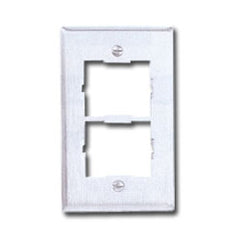 Siemon CT4-FP-SS Single Gang Stainless Steel CT Faceplate for Two Couplers