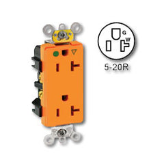 Leviton 16362-IG Hospital Grade 20A/125V Isolated Ground Duplex Decora Receptacle