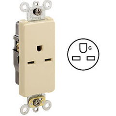 Leviton 16651 Single Back and Side Wired, Self-Grounding NEMA 6-15R