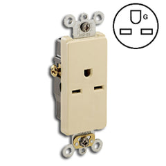 Leviton 16441 Single Side Wired, Self-Grounding NEMA 6-20R