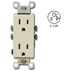Leviton 5325-S Decora Duplex, Self-Grounding Clip, Side and Quickwire Receptacle