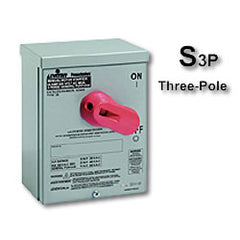 Leviton N3603 Three-Pole Back and Side Wired AC Manual Motor Starting Switch