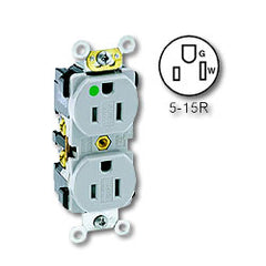 Leviton 8200-SG Back and Side Wired Tamper-Resistant Duplex Receptacle