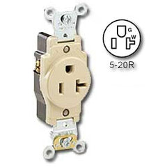 Leviton 5361 20A/125V Narrow Body Single Receptacle