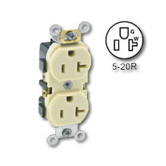 Leviton 5342 Side Wired Receptacle Industrial Grade 20A/125V