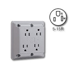 Leviton 1254 Four-In-One 2-Pole 3-Wire Grounding 15A/125V Receptacle