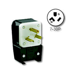 Leviton 9730-P Matching Angle Plug 30Amp 277V 2-Pole 3-Wire Grounding