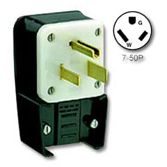 Leviton 9750-P 50Amp 277V Flush Mount Receptacle Matching Angle Plug