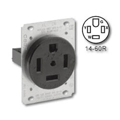 Leviton 9460 3-Pole 4-Wire Grounding Flush Mount Receptacle