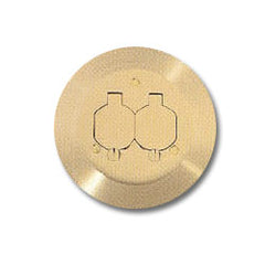 Hubbell SF3925 Round Floor Box Cover with Carpet Flange - Duplex Flap