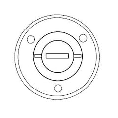 Hubbell S2525 Round Floor Box Flush Cover - Combo 2-1/8" / 3/4" Receptacle