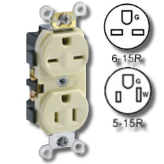 Leviton 5031-I Dual Voltage Side Wired 15Amp 125V and 250V Grounding