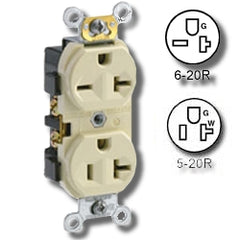 Leviton 5842 Dual Voltage Triple Wipe Side Wired 20Amp 125V and 250V Grounding