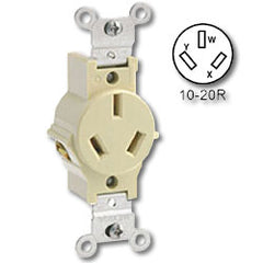 Leviton 5032-I Side Wired 20Amp 125/250V Non-Grounding