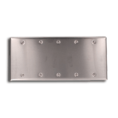 Leviton 84065-40 Commercial Grade 5-Gang Blank Plate - Box Mount