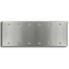 Leviton 84066-40 Commercial Grade Standard Size 6-Gang Blank Plate - Box Mount