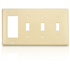 Leviton P326 4-Gang 3-Toggle 1-Decora/GFCI Device Combination Wallplate