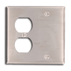 Leviton 84008-40 2-Gang 1-Duplex 1-Blank Device Combination Wallplate