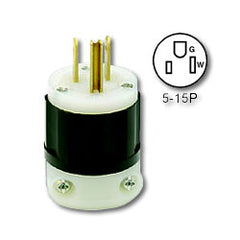 Leviton 5266-C Straight Blade Plug 15Amp 125V 2-Pole, 3-Wire Grounding