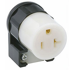 Leviton 5666-CA 15 Amp 250V 2-Pole, 3-Wire Grounding Black 90° Angled Plug
