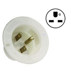 Leviton 15678-C 15 Amp 250V 2-Pole, 3-Wire Flanged Inlet Receptacle