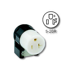 Leviton 5369-CA 20Amp 125V 2-Pole, 3-Wire NEMA 5-20 Nylon Angle Connector