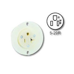 Leviton 15379-C 20Amp 125V 2-Pole, 3-Wire NEMA 5-20 Flanged Outlet Connector
