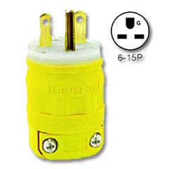 Leviton 1449 15A-250V 2-Pole 3-Wire Dust Guard NEMA 6-15 Plug