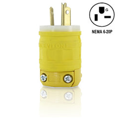 Leviton 1448 20A-250V 2-Pole 3-Wire Dust Guard NEMA 6-20 Plug