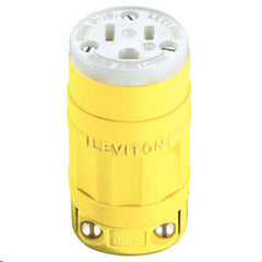 Leviton 1547-P 15 Amp 125 Volt 2P, 3W, Connector Industrial Grade Corrosion Resistant Dustguard YELLOW