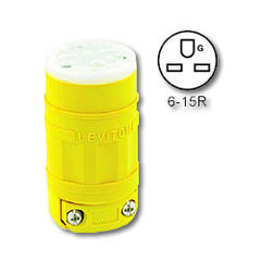 Leviton 1549 15A-250V 2-Pole 3-Wire Dust Guard NEMA 6-15 Connector