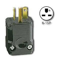 Leviton 15656-VY 15Amp 250V Industrial Grade NEMA 6-15 Plug