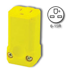 Leviton 15659-VY 15Amp 250V Industrial Grade NEMA 6-15 Connector