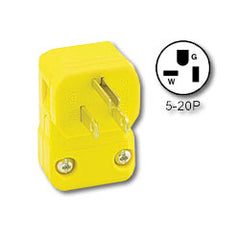 Leviton 5356-VA 20Amp 125V Industrial Grade NEMA 5-20 Angle Plug