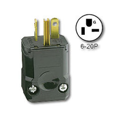Leviton 5456-VY 20A 250V Industrial Grade NEMA 6-20 Plug