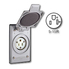 Leviton 5279-CWP 15A-125V Standard Wire Well NEMA 5-15 Receptacle