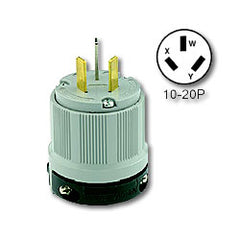 Leviton 9151-N 20A-125/250V Straight Blade NEMA 10-20 Plug